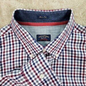 Paul & Shark Men's Checkered Dress Shirt - Red and Blue